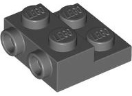 Plate Special 2 x 2 x 2/3 with Two Studs On Side and Two Raised [Half Hollow Anti-stud] - Updated Version in Dark Bluish Gray