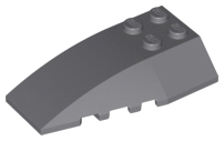 Brick Wedged, Curved 6 x 4 Triple in Dark Bluish Gray