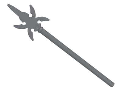 Weapon Pike / Spear [4 Side Blades] in Dark Bluish Gray