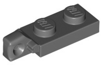 Hinge Plate 1 x 2 Locking with 1 Finger On End, without Groove in Dark Bluish Gray