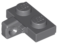 Hinge Plate 1 x 2 Locking with 1 Finger on Side, with Groove in Dark Bluish Gray