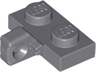 Hinge Plate 1 x 2 Locking with 1 Finger on Side, without Groove in Dark Bluish Gray