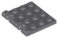 Hinge Plate 3 x 4 Locking Dual 2 Finger, 9 Teeth in Dark Bluish Gray