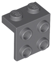 Bracket 1 x 2 - 2 x 2 in Dark Bluish Gray
