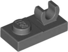 Plate Special 1 x 2, Top Clip [Open O] in Dark Bluish Gray