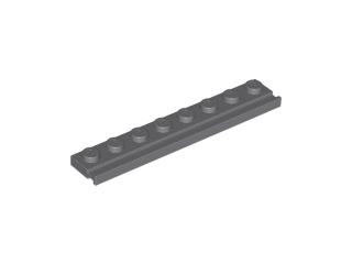 Plate Special 1 x 8 with Door Rail in Dark Bluish Gray