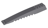 Brick Wedged, Curved 16 x 4 Triple with Inner Ridges in Dark Bluish Gray