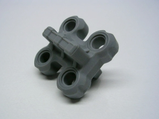 Technic Spike Connector Flexible with Four Holes, Raised Center in Dark Bluish Gray