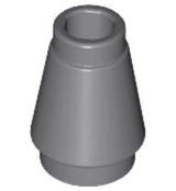Cone 1 x 1 [Top Groove] in Dark Bluish Gray
