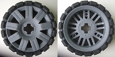 Wheel 72 x 34 with Black Tire 94 x 40 Balloon Offset Tread in Dark Bluish Gray