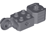 Technic Brick Special 2 x 2 with Axle Hole, Rotation Joint Ball Half [Vertical Side], Vertical Axle Hole End in Dark Bluish Gray