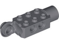 Technic Brick Special 2 x 3 with Pin Holes, Rotation Joint Ball Half [Vertical Side], Rotation Joint Socket in Dark Bluish Gray