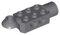 Technic Brick Special 2 x 3 with Pin Holes, Rotation Joint Ball Half [Horizontal Top], Rotation Joint Socket in Dark Bluish Gray
