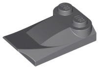 Brick Wedged, Curved 2 x 3 x 2/3 Two Studs, Wing End in Dark Bluish Gray