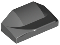 Brick Wedged, Curved 1 x 2 x 2/3 No Studs, Wing End in Dark Bluish Gray