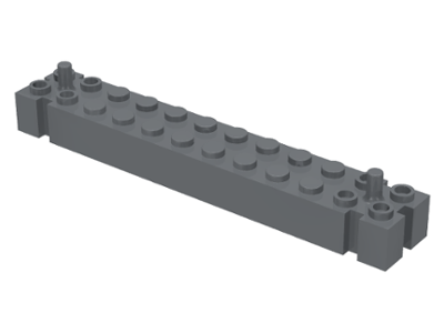 Brick Special 2 x 12 with 2 End Pegs in Dark Bluish Gray