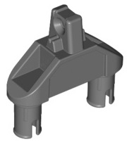 Hinge 1 x 3 Triangle with Two Pins, 1 Locking Finger, Round Pin Holes in Dark Bluish Gray