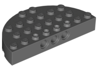 Brick Round Corner 4 x 8 Full Brick Double in Dark Bluish Gray