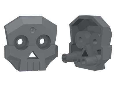 Skull 1 x 4 x 3 Relief with Two Pins in Dark Bluish Gray