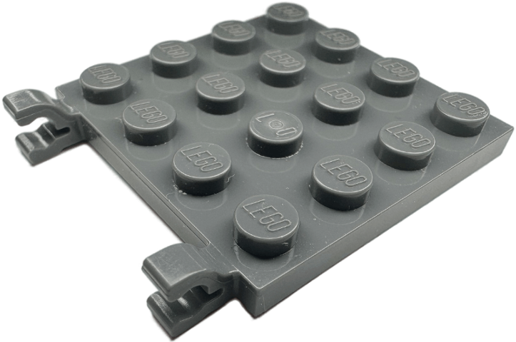 Plate Special 4 x 4 with Clips Horizontal in Dark Bluish Gray
