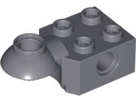 Technic Brick Special 2 x 2 with Pin Hole, Rotation Joint Ball Half [Horizontal Top] in Dark Bluish Gray