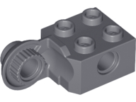 Technic Brick Special 2 x 2 with Pin Hole, Rotation Joint Ball Half [Vertical Side] in Dark Bluish Gray