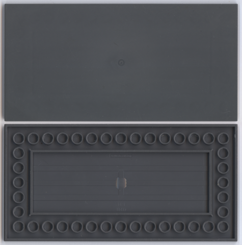 Tile 8 x 16 with Bottom Tubes on Edges in Dark Bluish Gray