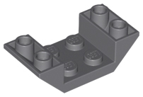 Brick Sloped Inverted 45° 4 x 2 Double with 2 x 2 Recessed in Dark Bluish Gray