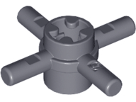 Technic Axle Connector Hub with 4 Bars at 90° in Dark Bluish Gray