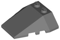 Brick Wedged, Sloped 4 x 4 Triple, Stud Notches in Dark Bluish Gray