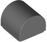 Brick Curved 1 x 1 x 2/3 Double Curved Top, No Studs in Dark Bluish Gray