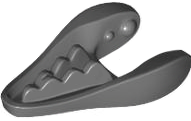 Animal Body Part, Dinosaur, Dilophosaurus / Gallimimus Lower Jaw with Teeth [Plain] in Dark Bluish Gray