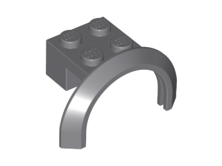 Wheel Arch, Mudguard 4 x 2 1/2 x 2 with 2 x 2 Plate in Dark Bluish Gray