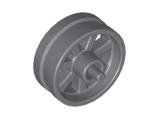 Wheel Centre 15 x 6 City Motorcycle with Stub Axles in Dark Bluish Gray
