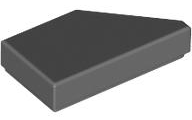 Tile 1 x 2 with Stud Notch Left in Dark Bluish Gray