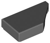 Tile 1 x 2 with Stud Notch Right in Dark Bluish Gray