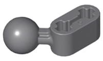 Technic Beam 1 x 2 with Ball Joint Angled in Dark Bluish Gray