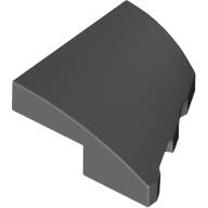 Brick Wedged, Curved 2 x 2 with Stud Notch Left in Dark Bluish Gray