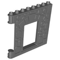 Duplo Building Wall 1 x 8 x 8 with Door Opening - Castle in Dark Bluish Gray