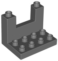 Duplo Plate 3 x 4 x 2 1/3 Rampart in Dark Bluish Gray