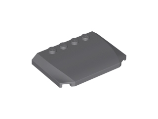 Brick Wedged, Curved Triple 4 x 6 x 2/3 with 4 Studs in Dark Bluish Gray