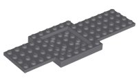 Vehicle Base 6 x 16 x 2/3 with 4 x 4 Recessed Center in Dark Bluish Gray