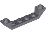 Brick Sloped Inverted 45° 6 x 1 Double with 1 x 4 Recessed in Dark Bluish Gray