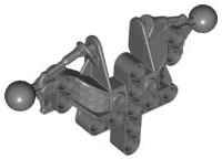 Large Figure Skeletal, Torso, Upper, with 2 Ball Joints (Toa Inika) in Dark Bluish Gray