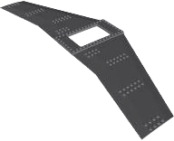 Wing Plate 20 x 56 with 6 x 10 Opening in Dark Bluish Gray