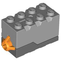Sound Brick 2 x 4 x 2 with Light Bluish Gray Top and Space Sound in Dark Bluish Gray