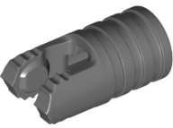 Hinge Cylinder 1 x 2 Locking with 2 Click Fingers and Axle Hole, 7 Teeth in Dark Bluish Gray