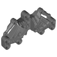 Large Figure Skeletal, Torso, Upper, with 9 Holes (Mahri Kongu) in Dark Bluish Gray
