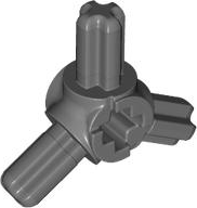 Technic Axle Connector Hub with 3 Axles at 120° in Dark Bluish Gray
