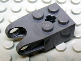 Technic Brick Special 2 x 2 with Ball Socket and Axle Hole in Dark Bluish Gray